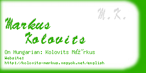 markus kolovits business card